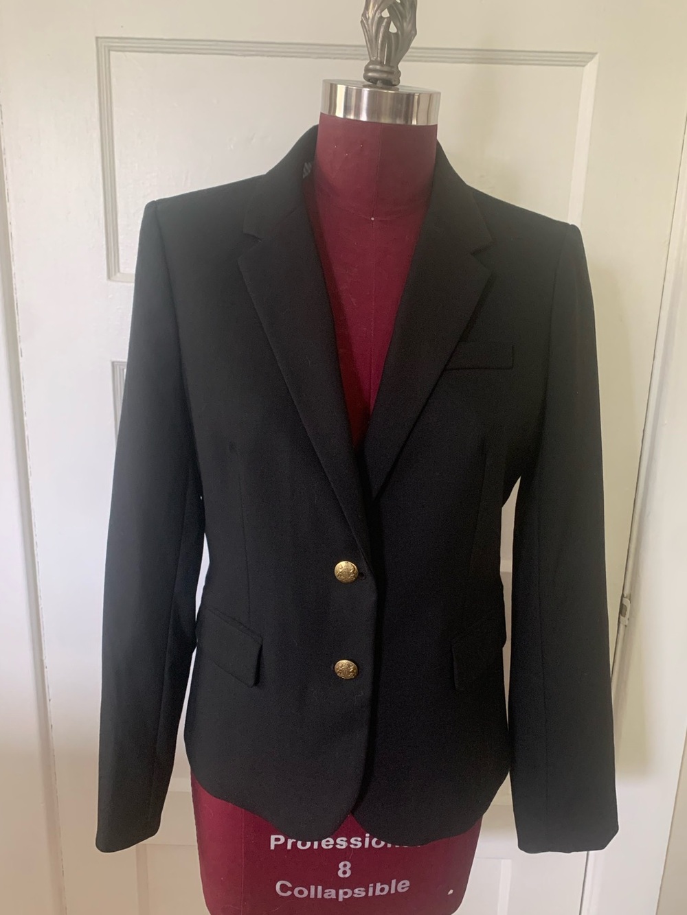 J.Crew Dark Academia Classic Black Women's Blazer - Tailored Two-Button Jacket